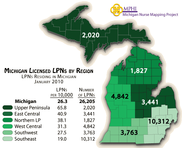 MI LPNs regional 2010 map